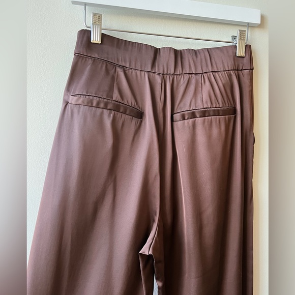 NWOT Abercrombie and Fitch Brown Silk Tailored Pants SIZE SM - Picture 6 of 8